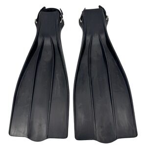 Vintage XS Scuba Frogfoot Fins Unisex Large Black Open Heel Adjustable Made USA